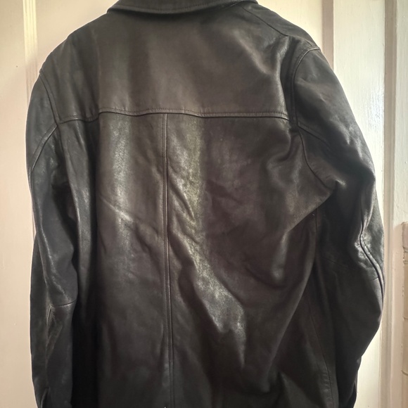 VELEZ Men's XL Black Genuine Lux Leather Bomber Jacket- Worn Once - Picture 2 of 8